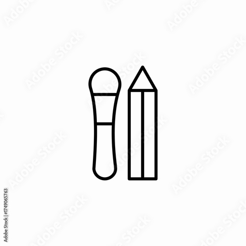 makeup brush pencil icon sign vector