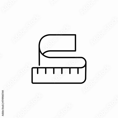 measuring tape tool icon sign vector