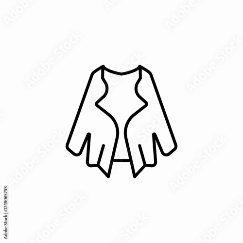 open collar jacket icon sign vector