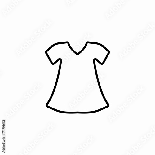 v-neck short shirt icon sign vector