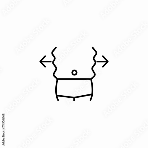 weight fluctuation waist icon sign vector