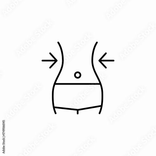 waist slimming arrows icon sign vector