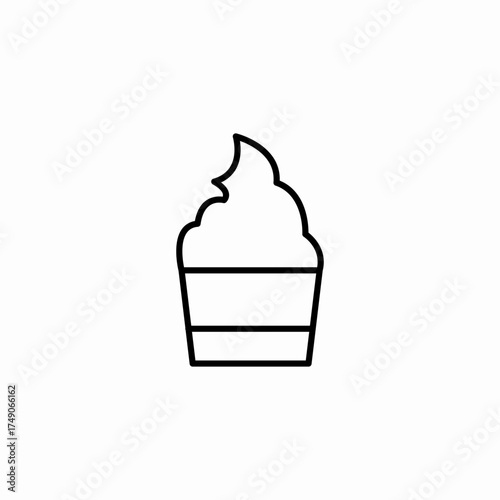 whipped cream cup icon sign vector