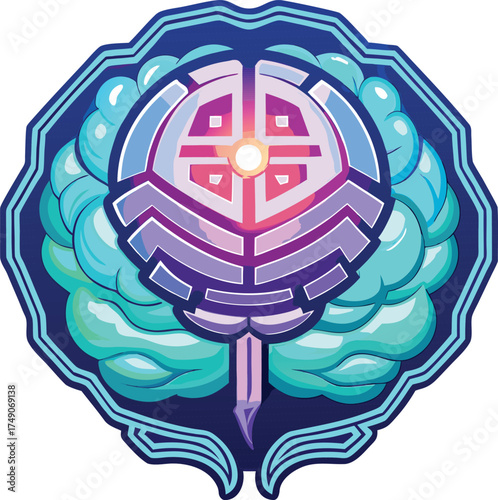 Lunar Digital Innovation purple circuit mandala for ai fortune telling and digital prediction technology