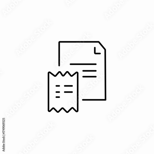 document receipt paper icon sign vector