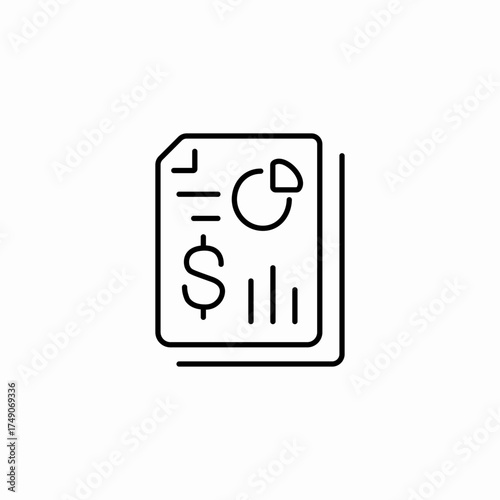 financial chart report icon sign vector