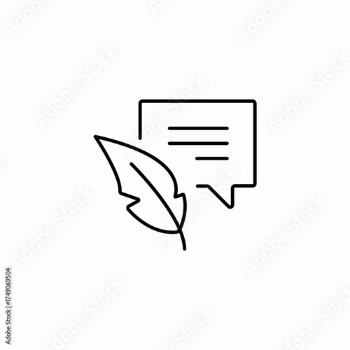 quill writing message icon sign vector