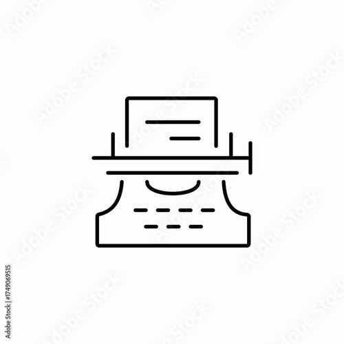 typewriter writing document icon sign vector