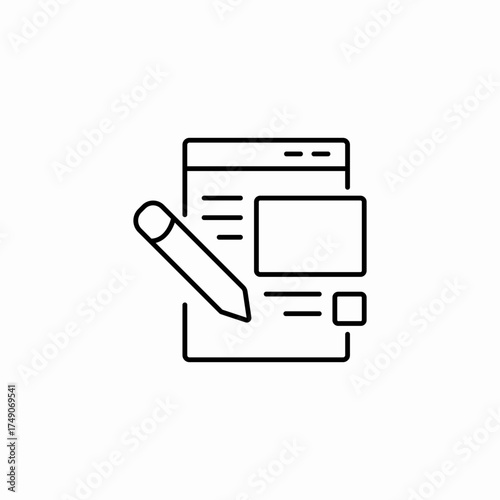 web content editing icon sign vector