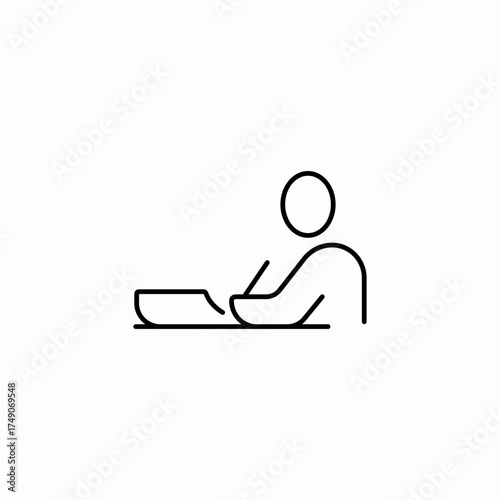 user writing laptop icon sign vector