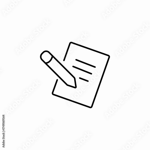 writing note paper icon sign vector