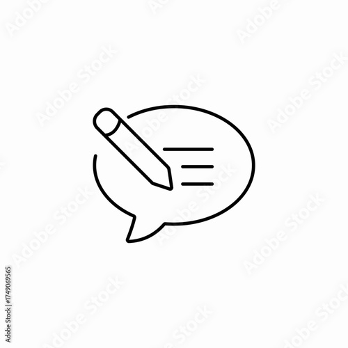 writing chat bubble icon sign vector