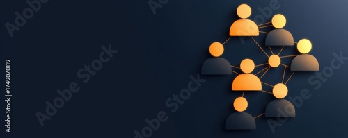 A digital illustration depicting interconnected human figures with a dark background, symbolizing networking or social connections.