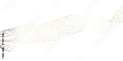 Abstract white and gold wave line futuristic technology flowing particles. modern curved wave smooth stripe seamless pattern. digital frequency track equalizer. stylized wave line art background.