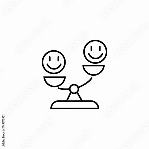 balanced happy scale icon sign vector