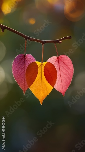 Backlit Fall Foliage in Warm Sunlight
