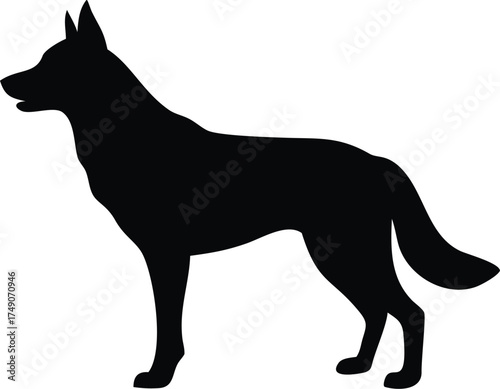 German shepherd dog silhouette 