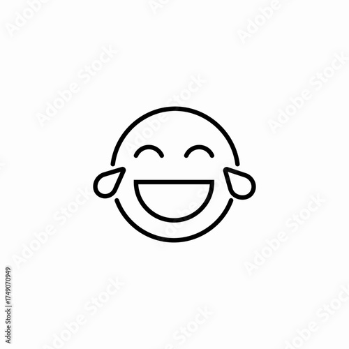 face laughing crying icon sign vector