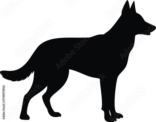 German shepherd dog silhouette 