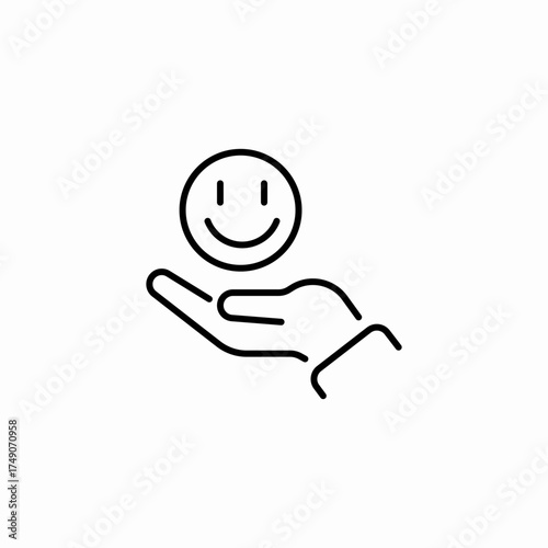 hand holding happiness icon sign vector