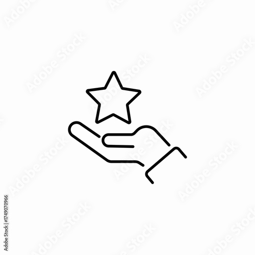 hand holding star icon sign vector