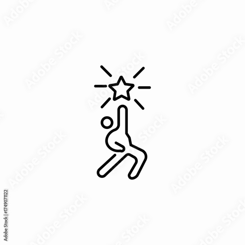 reaching for star icon sign vector