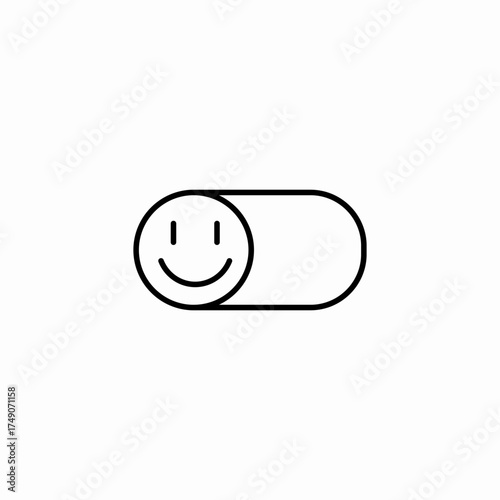 smile toggle switch icon sign vector
