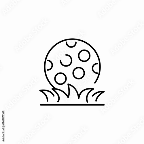 ball in grass icon sign vector