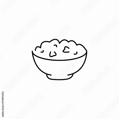 bowl cottage cheese icon sign vector