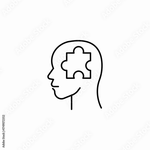 mind piece puzzle icon sign vector
