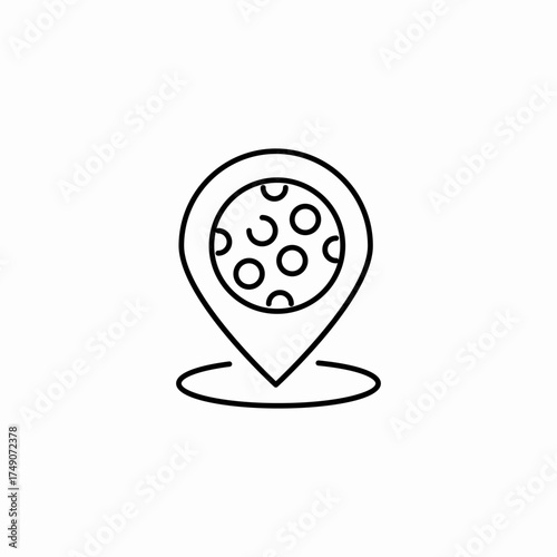 pizza location pin icon sign vector
