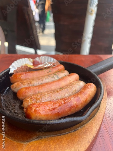 sausages on grill