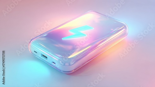 Futuristic Power Bank with Neon Glow Design