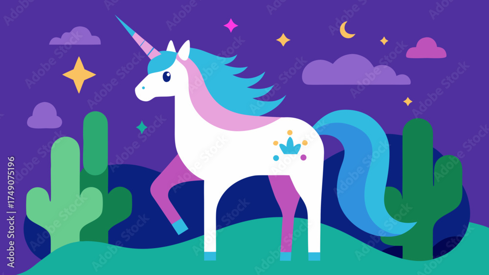 Naklejka premium magical unicorn fantasy collage