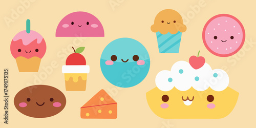 cute kawaii desserts collage