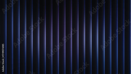 Dark blue metallic vertical stripes background, elegant carbon fiber texture pattern, sleek industrial metal panel vector for technology backdrop