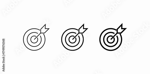 arrow hitting target icon sign vector