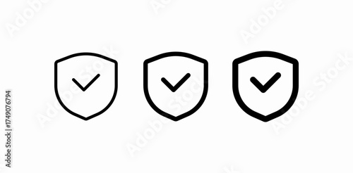 security checkmark shield icon sign vector
