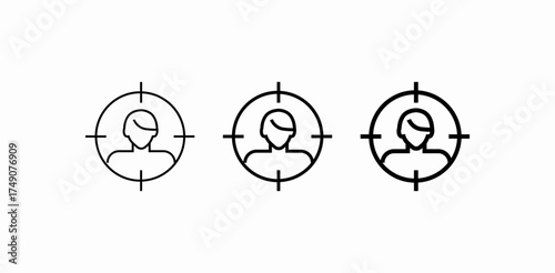 targeted user focus icon sign vector