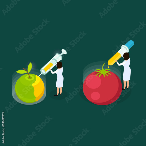 Scientists Genetically Modify Apple and Tomato with Syringes in Laboratory Research