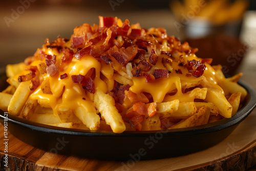 Loaded Cheese Fries with Crispy Bacon Bits and Melted Cheddar