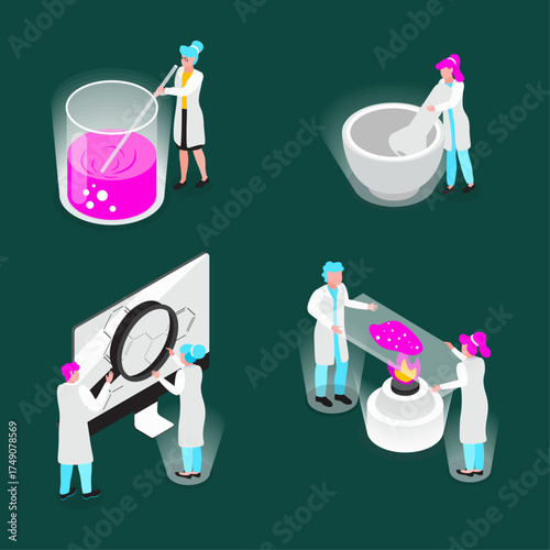 Scientific Research and Laboratory Experiments with Researchers and Equipment