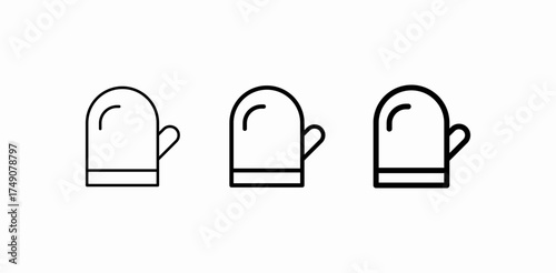 insulated oven mitt icon sign vector