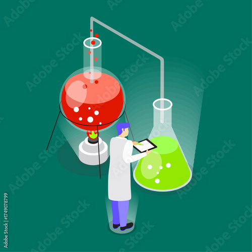 Scientist Conducting Chemical Experiment in Laboratory Using Modern Technology