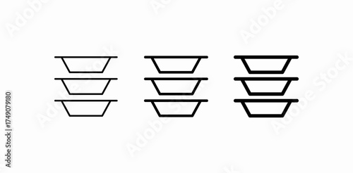 stacked bowls plates icon sign vector