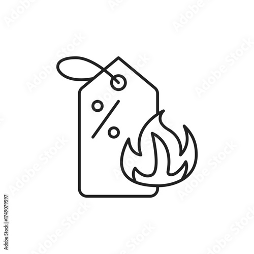 Hot Deal Icon, Limited Offer Marketing UI Tool.