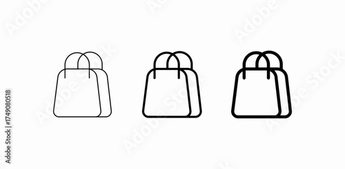 double shopping bags icon sign vector