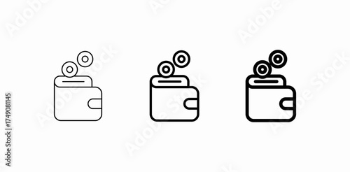 wallet coin payment icon sign vector
