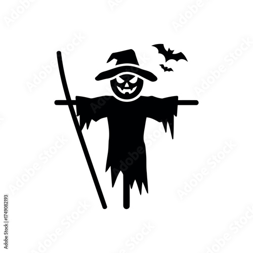 Scarecrow icon isolated on white background