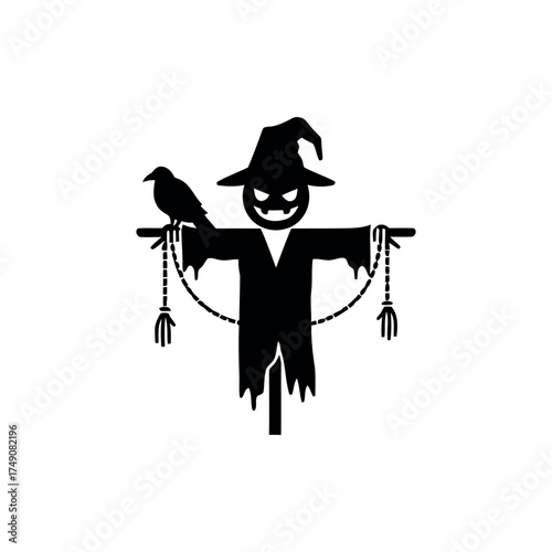 Scarecrow icon isolated on white background